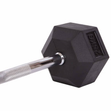 Штанга фіксована BioGym Rubber Hexagon Barbell 25 кг, код: TA-6231-25
