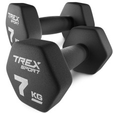Гантелі для фітнесу неопренові TREX Sport TX-070VD 2x7кг, код: 5902308231276