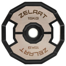 Диски гумові 2 Handle металева втулка Zelart 51мм, 15кг, чорний-сірий, код: TA-4792-15