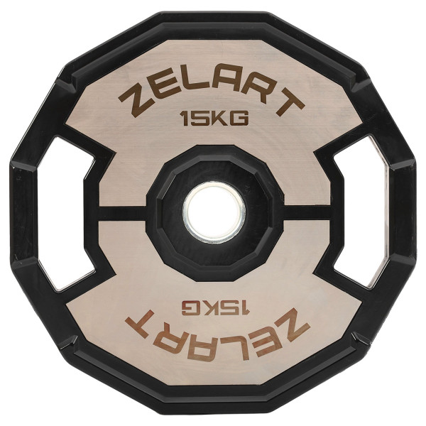Диски гумові 2 Handle металева втулка Zelart 51мм, 15кг, чорний-сірий, код: TA-4792-15