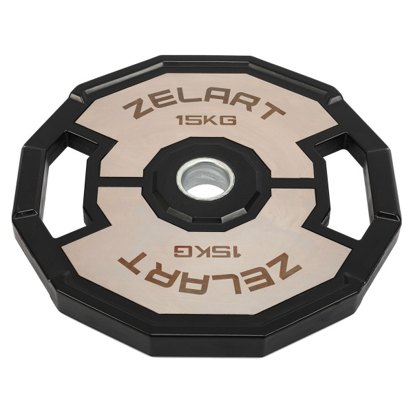 Диски гумові 2 Handle металева втулка Zelart 51мм, 15кг, чорний-сірий, код: TA-4792-15