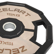 Диски гумові 2 Handle металева втулка Zelart 51мм, 15кг, чорний-сірий, код: TA-4792-15
