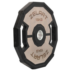 Диски гумові 2 Handle металева втулка Zelart 51мм, 15кг, чорний-сірий, код: TA-4792-15