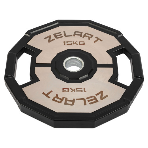 Диски гумові 2 Handle металева втулка Zelart 51мм, 15кг, чорний-сірий, код: TA-4792-15