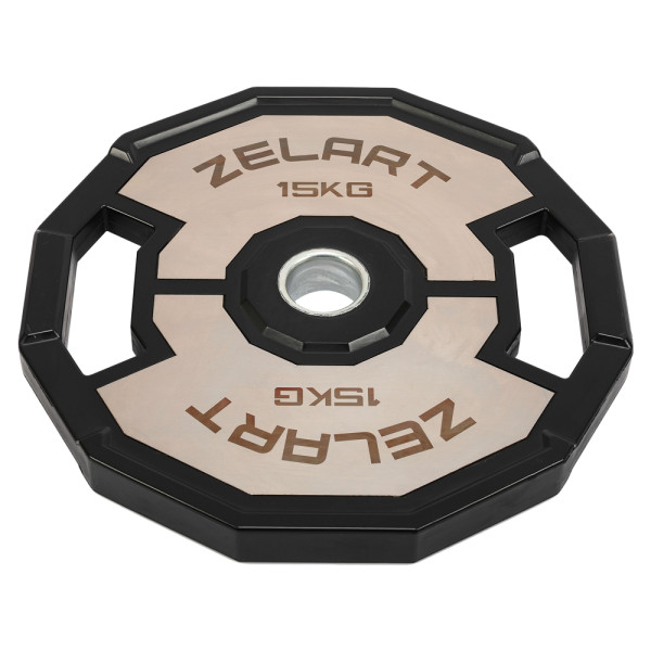 Диски гумові 2 Handle металева втулка Zelart 51мм, 15кг, чорний-сірий, код: TA-4792-15