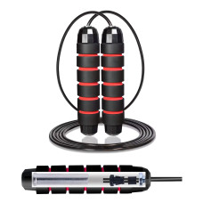 Скакалка швидкісна для кросфіту Cornix Speed Rope Classic з обтяженням, чорний-червоний, код: XR-0354
