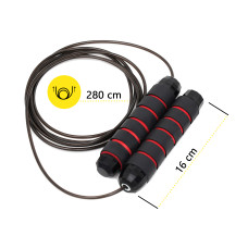 Скакалка швидкісна для кросфіту Cornix Speed Rope Classic з обтяженням, чорний-червоний, код: XR-0354