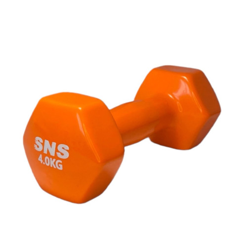 Гантель вінілова SNS 1х4 кг, помаранчевий, код: 12681-SNS