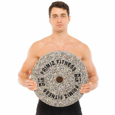 Бамперні диски із структурної гуми Record Bumper Plates 51мм, 15кг, сірий, код: TA-4787-15