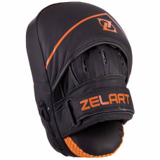 Лапа вигнута для боксу та єдиноборств Zelart 250x180x50 мм 2шт чорний-помаранчевий, код: VL-3148_BKOR-S52