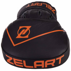 Лапа вигнута для боксу та єдиноборств Zelart 250x180x50 мм 2шт чорний-помаранчевий, код: VL-3148_BKOR-S52