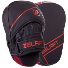 Лапа вигнута для боксу та єдиноборств Zelart 250x180x50 мм 2шт чорний-помаранчевий, код: VL-3148_BKOR-S52