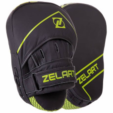 Лапа вигнута для боксу та єдиноборств Zelart 250x180x50 мм 2шт чорний-помаранчевий, код: VL-3148_BKOR-S52