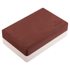 Блок для йоги двокольоровий Bloom Yoga Brick 230x150 мм, коричневий-білий, код: LB7041-S52