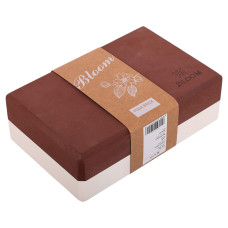 Блок для йоги двокольоровий Bloom Yoga Brick 230x150 мм, коричневий-білий, код: LB7041-S52