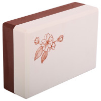 Блок для йоги двокольоровий Bloom Yoga Brick 230x150 мм, коричневий-білий, код: LB7041-S52