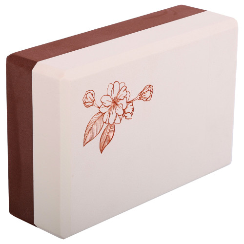 Блок для йоги двокольоровий Bloom Yoga Brick 230x150 мм, коричневий-білий, код: LB7041-S52