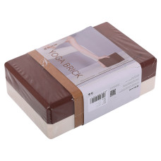 Блок для йоги двокольоровий Bloom Yoga Brick 230x150 мм, коричневий-білий, код: LB7041-S52
