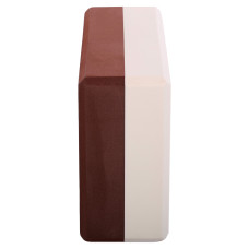 Блок для йоги двокольоровий Bloom Yoga Brick 230x150 мм, коричневий-білий, код: LB7041-S52