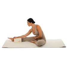 Блок для йоги двокольоровий Bloom Yoga Brick 230x150 мм, коричневий-білий, код: LB7041-S52