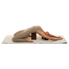 Блок для йоги двокольоровий Bloom Yoga Brick 230x150 мм, коричневий-білий, код: LB7041-S52