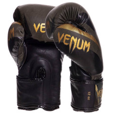 Рукавички боксерські шкіряні Venum Impact 16 унцмй, хакі-золотий, код: VN03284-230_16Y-S52
