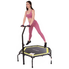 Фітнес батут шестикутний FitGo 140см чорний-салатовий, код: TX-3651-55-S52