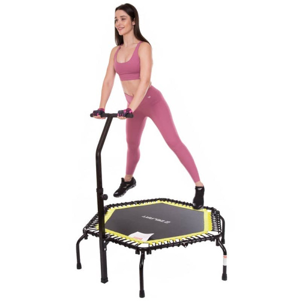 Фітнес батут шестикутний FitGo 140см чорний-салатовий, код: TX-3651-55-S52