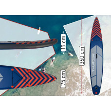 Надувна SUP дошка Thunder Steel з веслом, 3650х760х150 мм, червоний, код: SUP-STEEL-RED