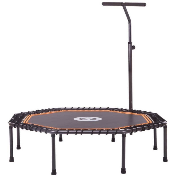 Фітнес батут восьмикутний FitGo 122см чорний-оранжевий, код: FI-2904-122-S52