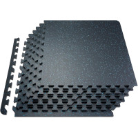 Мат-пазл DualMat 60×60×1,2 (чорний/сині вкраплення) — 1 шт, код: W-RUB60-12-BLUE-1-IF