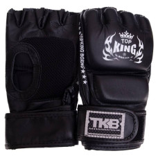 Рукавички для змішаних єдиноборств MMA Top King Super шкіряні S, чорний, код: TKGGS_SBK