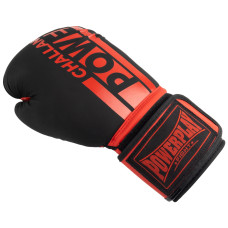 Боксерські рукавиці PowerPlay Matt Challenger 16 унцій, чорний-червоний, код: PP_3086_16oz_Bl/Red