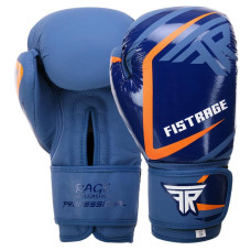 Боксерські рукавиці шкіряні Fistrage 12oz, синій, код: VL-4279_12BL