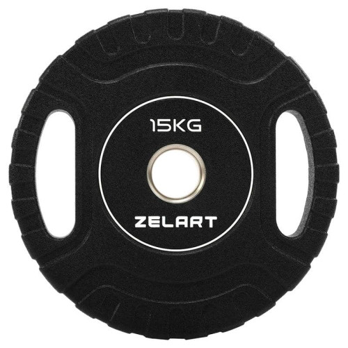 Блини диски CPU покриття 2 Handle металева втулка Zelart ø51мм, 15кг ,чорний, код: TA-3438-15