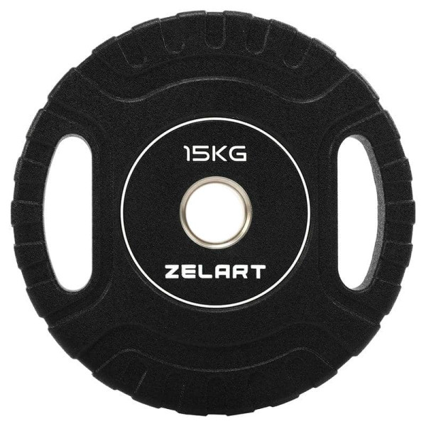 Блини диски CPU покриття 2 Handle металева втулка Zelart ø51мм, 15кг ,чорний, код: TA-3438-15