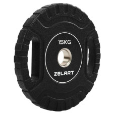 Блини диски CPU покриття 2 Handle металева втулка Zelart ø51мм, 15кг ,чорний, код: TA-3438-15