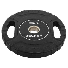 Блини диски CPU покриття 2 Handle металева втулка Zelart ø51мм, 15кг ,чорний, код: TA-3438-15
