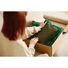 Килимок акупунктурний з подушкою 4Fizjo Eco Mat Аплікатор Кузнєцова 680х420 мм, Navy Green/Gold, код: P-5907739312891