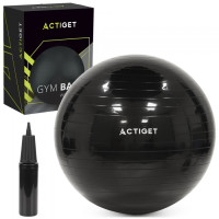 М'яч для фітнесу (фітбол) Actiget 75 см з насосом Black, код: ACT0146