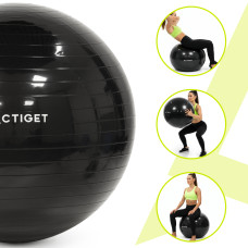 М'яч для фітнесу (фітбол) Actiget 75 см з насосом Black, код: ACT0146