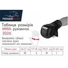 Рукавички для MMA PowerPlay чорні XL, код: PP_3026_XL_Black