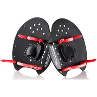 Лопатки для плавання Aqua Speed Skill Paddle S 150х140 мм, чорний-червоний, код: 5908217617897