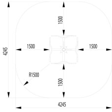 Турнік InterAtletika 1125х1125х2508 мм, код: SM117-SM