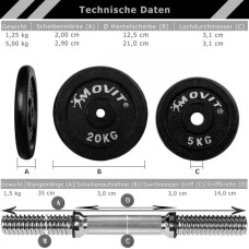 Гантелі Movit M81037 чавунні 2x25 кг, код: M-10085509-IN