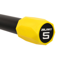 Бодібар Zelart Body Bar 5 кг, чорний-жовтий, код: FI-4780-5
