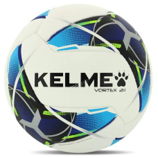 М"яч футбольний Kelme Vortex 21.1 №5 PU, білий-синій, код: 8101QU5003-9113-5-S52