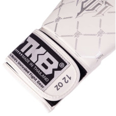 Рукавички боксерські Top King Chain шкіряні 12 унцій, білий-срібний, код: TKBGCH_12WS-S52