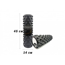 Масажний ролик EasyFit Grid Roller PRO 450х140 мм, чорний, код: EF-2029-BK-EF