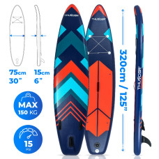 Надувна SUP дошка (Сапборд) Thunder Stripes 320, код: Stripes-IN